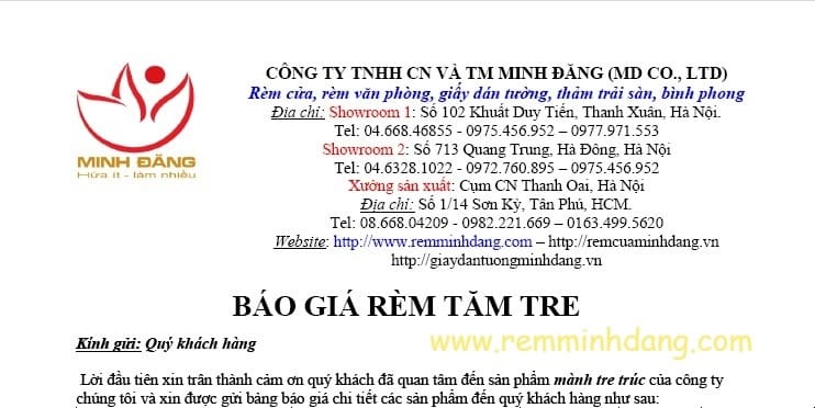 Bao gia rem tre truc