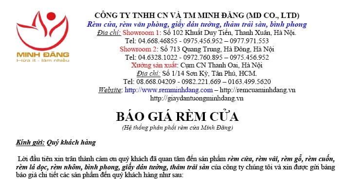 Bao gia rem vai