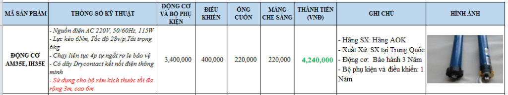DONG CO REM CUON AM35
