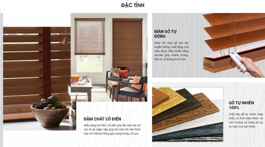 Dac tinh rem go star blinds
