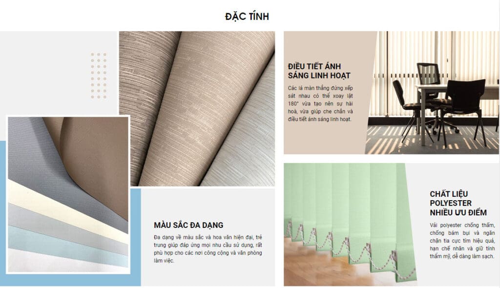 Man sao la doc van thai star blinds 02, Rèm Lá Dọc Cản Sáng Star Blinds A104