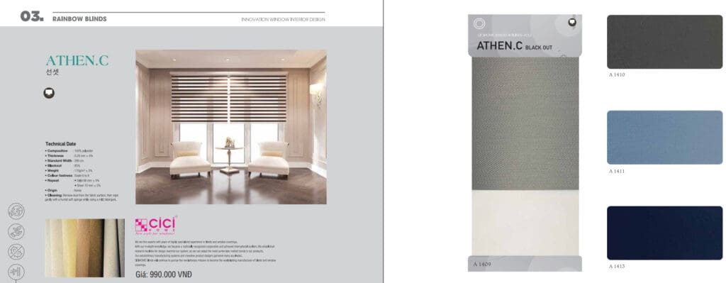 Mau sau rem cau vong Star Blinds Rèm cầu vồng Hàn Quốc cao cấp Athen