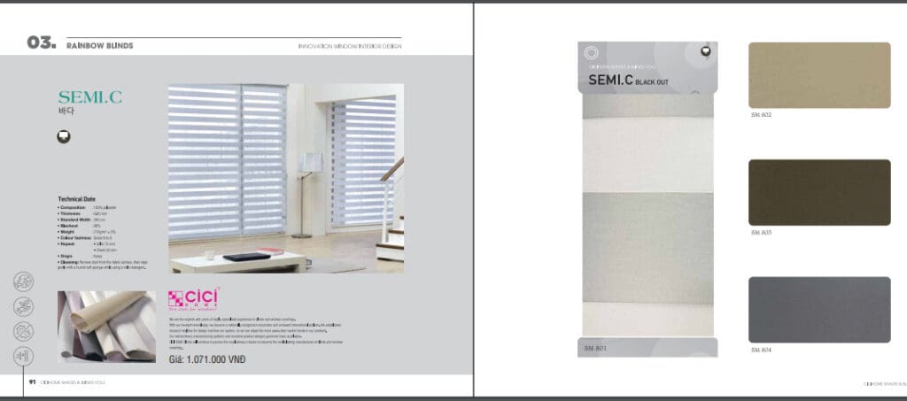 Mau sau rem cau vong Star Blinds Rèm cầu vồng cao cấp Hàn Quốc Ecohome Mã Semi Rèm Minh Đăng