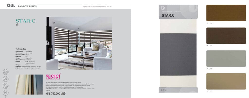 Mau sau rem cau vong Star Blinds Rèm cầu vồng hiện đại Ecohome Star Remminhdang