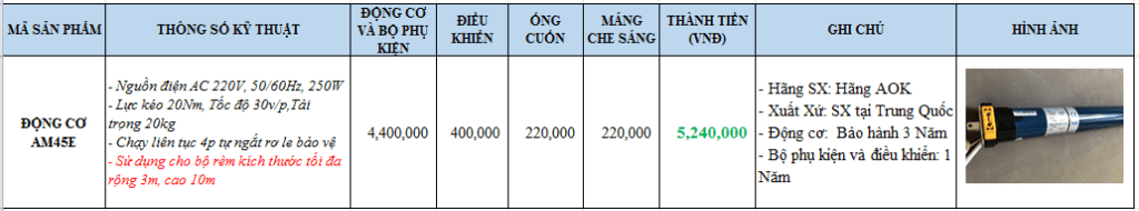 dong co rem cuon am45
