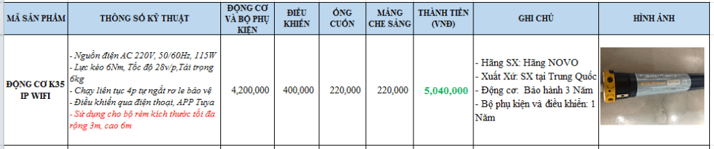 dong co rem cuon k35 wify