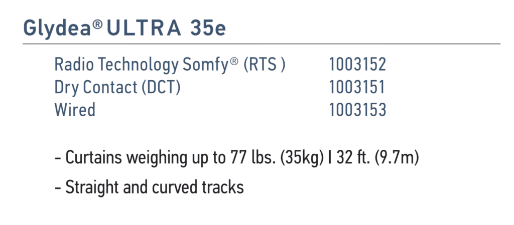 ĐỘNG CƠ SOMFY GLYDEA 35E DCT - rèm cửa sổ tự động 