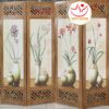 Mẫu bình phong khung gỗ nền vải đẹp mới