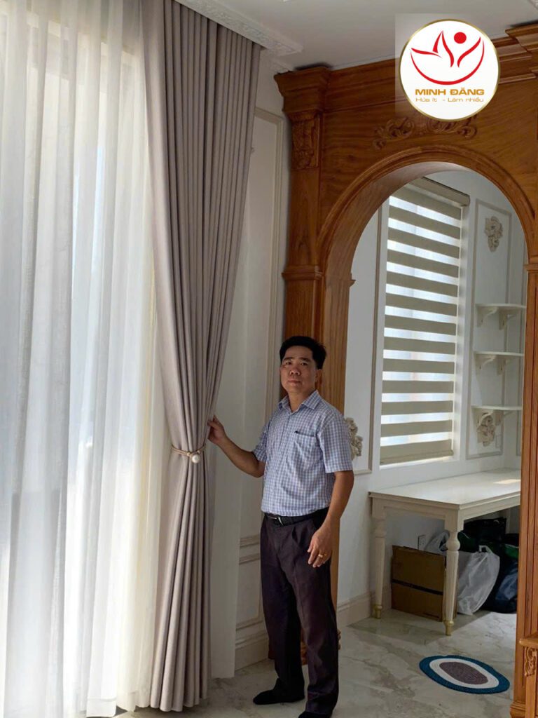 Rèm cửa sổ phòng ngủ 2 lớp cao cấp tại Hà Nội 01